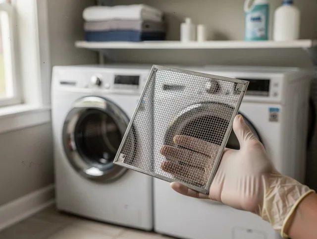 Port Wentworth Dryer Vent Cleaning specialist performing detailed lint trap cleaning service in Port Wentworth