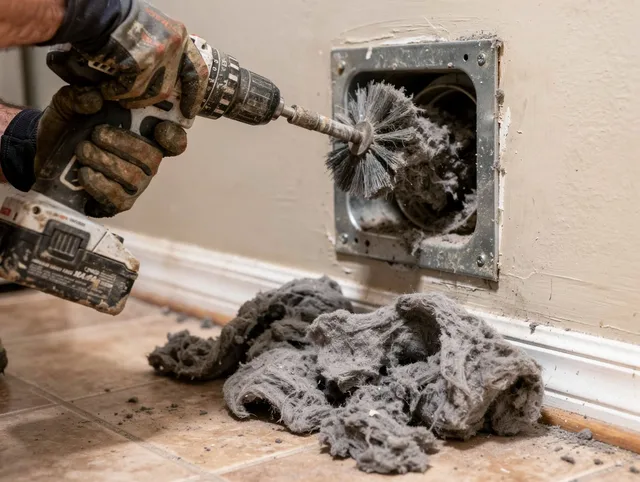 Certified Port Wentworth Dryer Vent Cleaning technician performing dryer vent cleaning in Port Wentworth